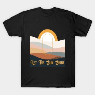 Let the Sun Shine - Retro 70s Style Landscape Abstract T-Shirt